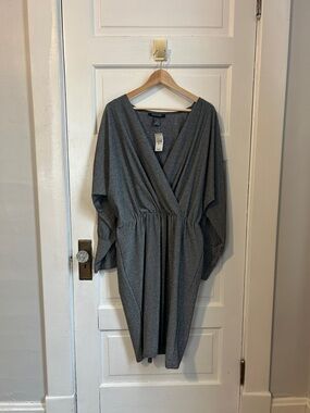 Ashley Stewart Silver Sparkle Wrap Dress